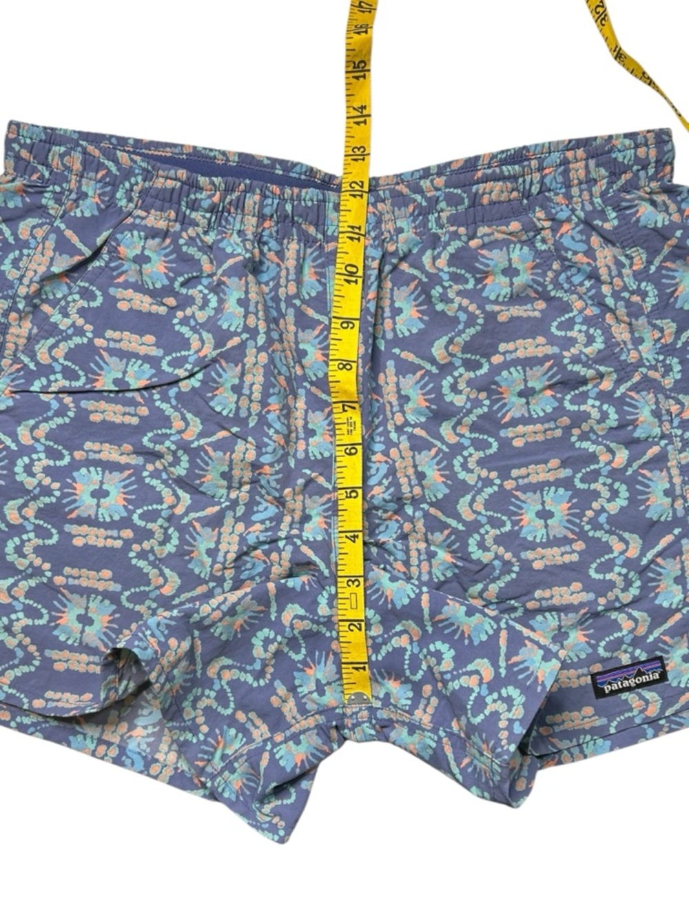 Patagonia Baggies Shorts 5" Current Blue Tropical Print Medium - Picture 9 of 11